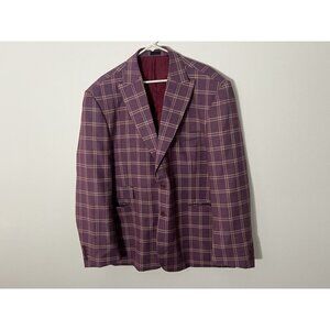 Falcone Vintage Purple Plaid Blazer Sport Coat Mens Size 52R